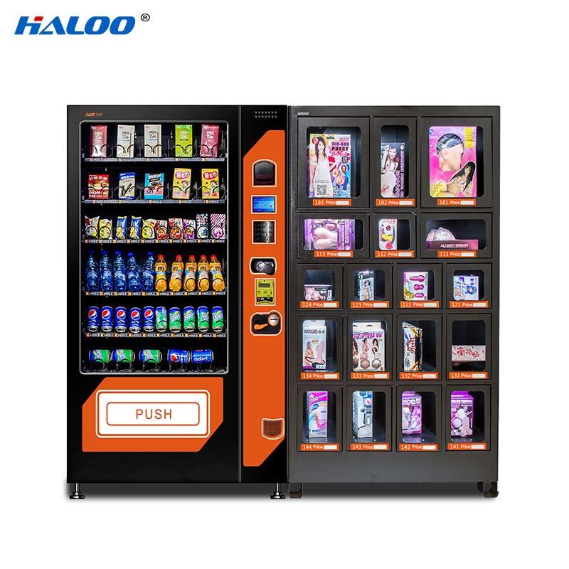 HALOO-DLE-10C+CRE-4A-006 Sex product condom automatic vending machine with 21.5inches ads touch screen