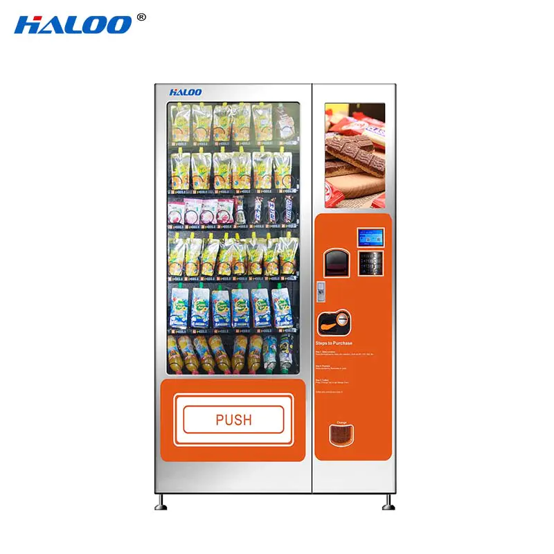 Haloo selfservice cold drink vending machine design for snack