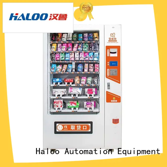 Haloo ads touch screen condom dispenser machine for shopping mall