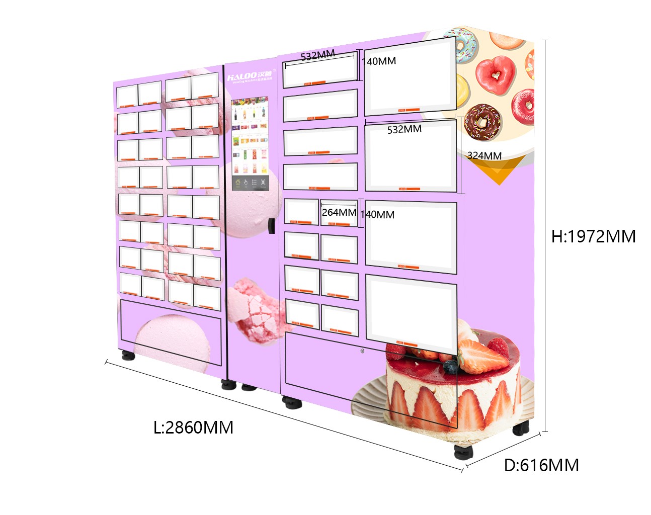 Haloo professional cabinet vending machine factory for snack-3