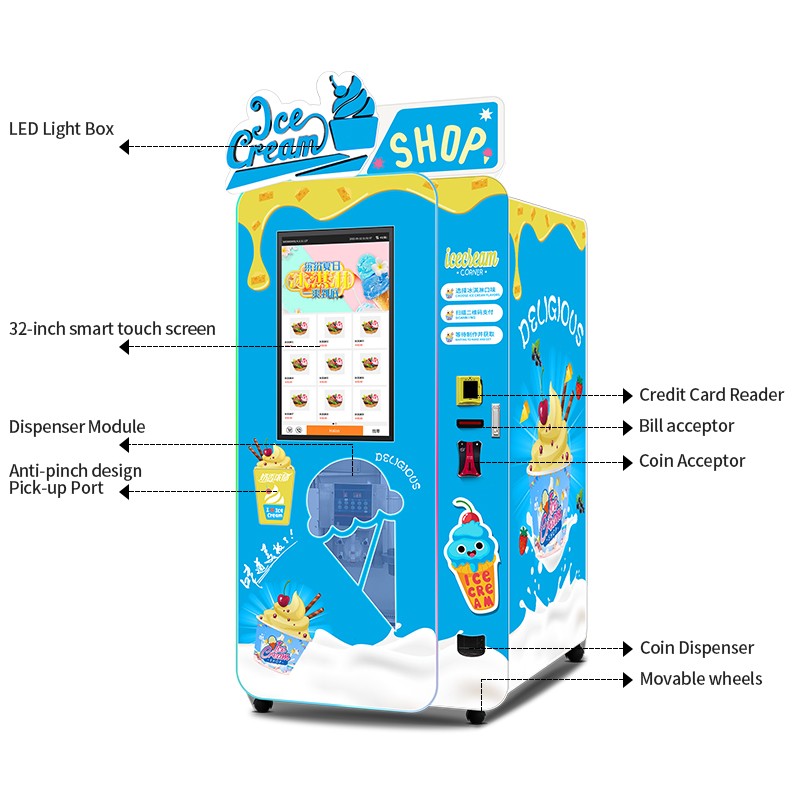 Haloo new ice cream vending machine factory outdoor-2