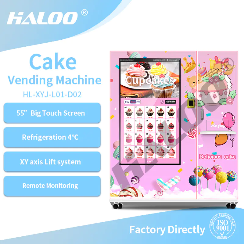 Cupcake Vending Machine Factory Chessecake Vending Machine With 55" Big Touch Screen And Card Reader
