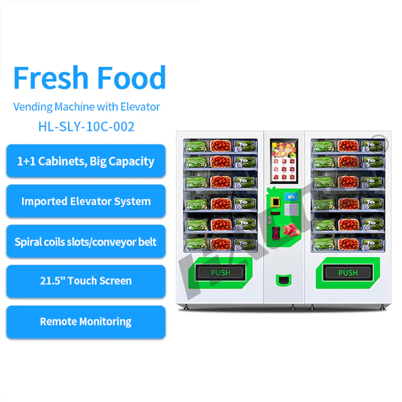 Automatic Fresh Food Vending Machine For Salad Fruit Sushi Bread Sandwich