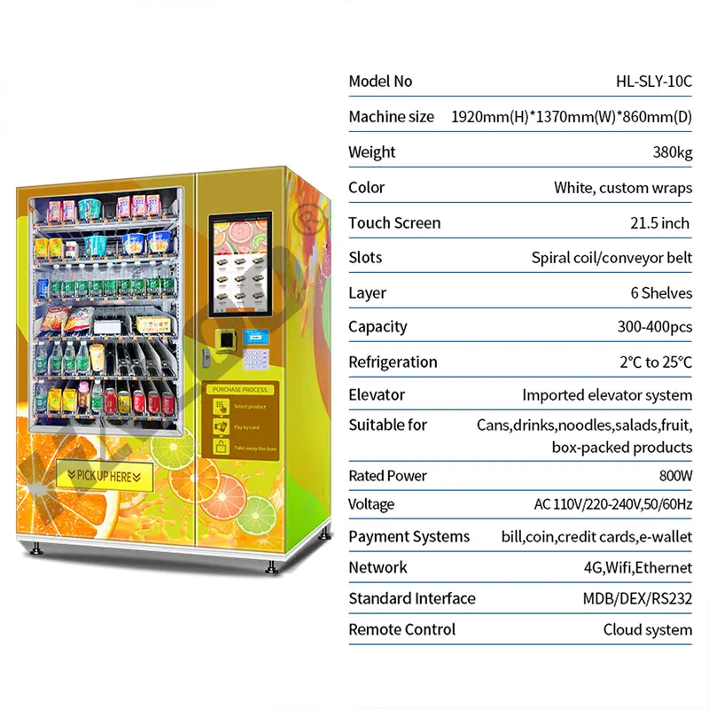 automatic cool vending machines design for drinks
