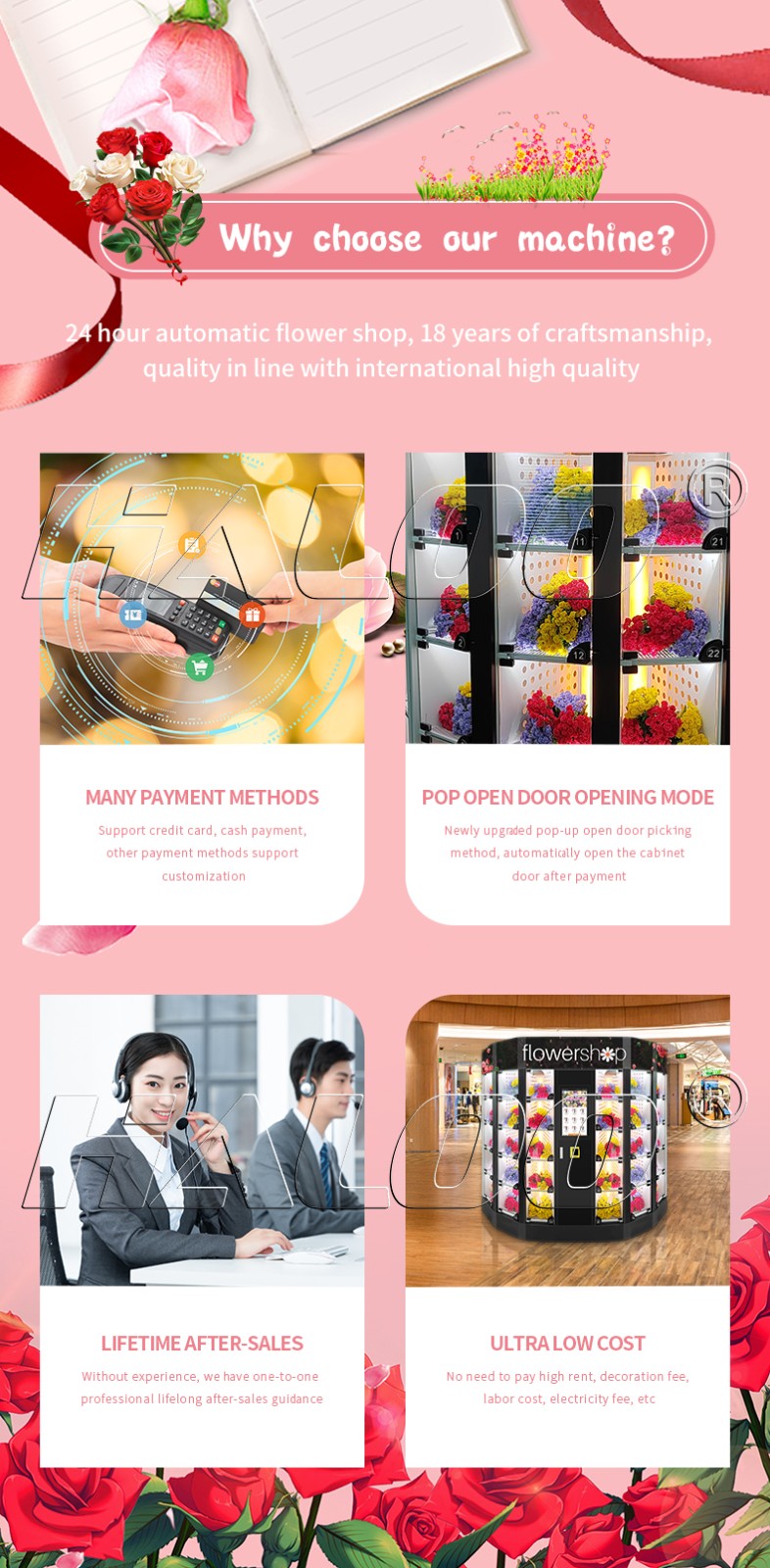 Haloo Intelligent floral vending machine wholesale for shopping mall-9